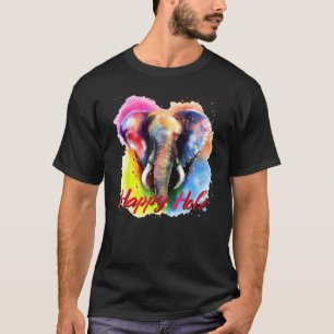 Festival Happy Holi 2022 - Farbenfrohe Elefantenfa T-Shirt