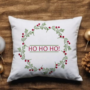 Festival Holly Berry Wreath Ho Ho Weihnachten Kissen