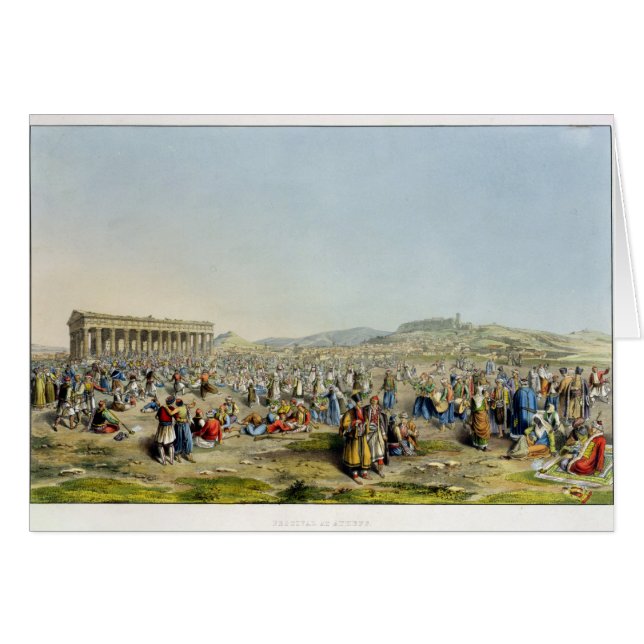 Festival in Athen, Kneipe. durch J. Rodwell, 1830 (Vorderseite (Horizontal))
