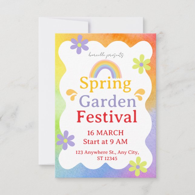 Festival Invitation – Vibrant Event Party Invite Dankeskarte (Vorderseite)