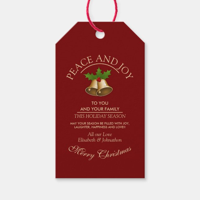 Festival Mistletoe Bells Weihnachten Geschenkanhänger (Vorderseite)