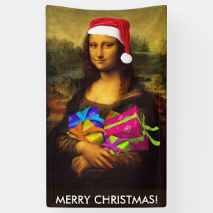 Festival Mona Lisa Santa Claus Banner