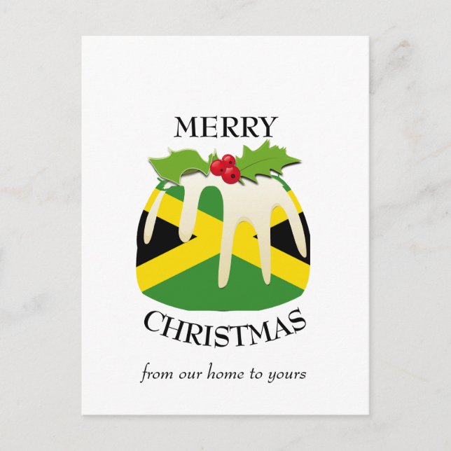 Festival Pudding JAMAICA FLAG Weihnachtspostkarte Postkarte (Vorderseite)