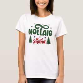 Festival Rot und Grün Nollaig Shona T-Shirt