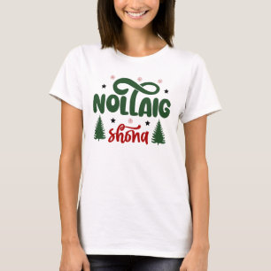 Festival Rot und Grün Nollaig Shona T-Shirt