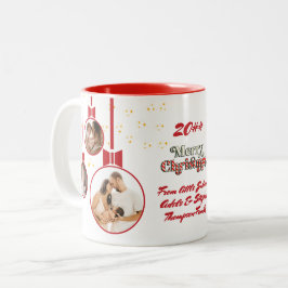 Festival Rot Weiß Erste Weihnachtsfeier 3 FotoColl Zweifarbige Tasse