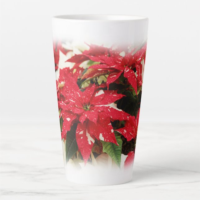 Festival Rotes Weißes Blumengestein Milchtasse (Vorderseite)