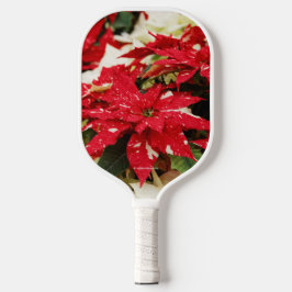 Festival Rotes Weißes Blumengestein Pickleball Schläger