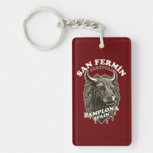 Festival San Fermin - das Laufen der Bullen Schlüsselanhänger