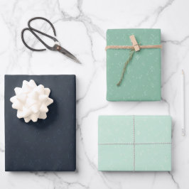 Festival Seblau, Turquoise, Weizenblau Geschenkpapier Set