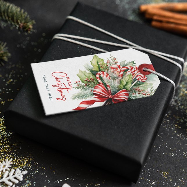 Festival süße Candy Canes Frohe Weihnachten Geschenkanhänger (Von Creator hochgeladen)