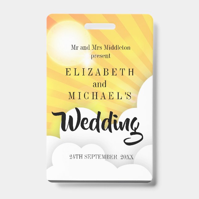 Festival Thema Spaß Hochzeit Einladung Ausweis (Front)