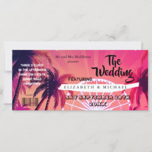 Festival Ticket Palm Pink Sunset Hochzeit