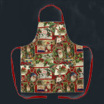 Festival Vintage Christmas Ephemera Collage-Red Schürze<br><div class="desc">Spaß,  festliche,  farbenfrohe und faszinierende Urlaubsmuster mit fröhlich alten Weihnachtsephemeriden aus Viktorianischer Zeit,  einschließlich Santas in verzierten Rahmen,  Heilig,  Mistletoe,  Schlitten,  Winterszenen,  glückliche Kinder und frohe Weihnachtsgrüße auf rotem Hintergrund.</div>