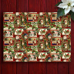 Festival Vintage Christmas Ephemera Collage-Red Seidenpapier<br><div class="desc">Spaß,  festliche,  farbenfrohe und faszinierende Urlaubsmuster mit fröhlich alten Weihnachtsephemeriden aus Viktorianischer Zeit,  einschließlich Santas in verzierten Rahmen,  Heilig,  Mistletoe,  Schlitten,  Winterszenen,  glückliche Kinder und frohe Weihnachtsgrüße auf rotem Hintergrund.</div>