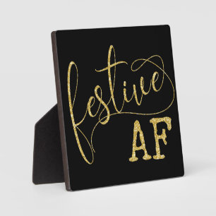 FestivalAF Schwarz und Gold Funny Christmas Sign Fotoplatte