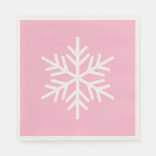 Festivalchick Weißer Alpenschneeflocken auf Pastel Serviette