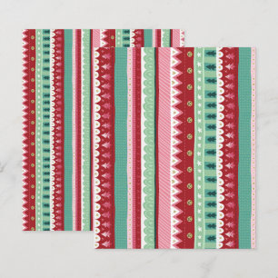 Festivale Stripes Elf Christmas Scrapbook Papier