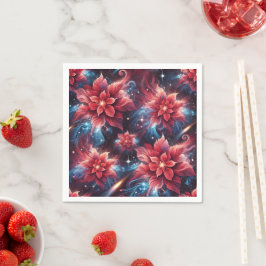 Festivalfloral Poinsettia Galaxy Muster Decoupage Serviette