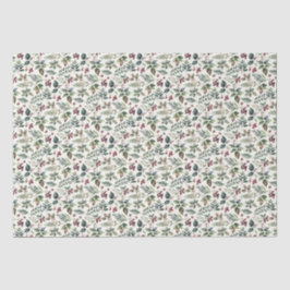 Festivalgrün Elegantes Blumenmuster Weihnachten Seidenpapier