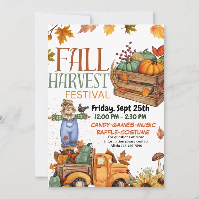 Festivalkarte Herbst Harvest Einladung (Vorderseite)