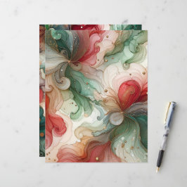 Festivalrotes und grünes Alkoholtupfer-Tintenkarto