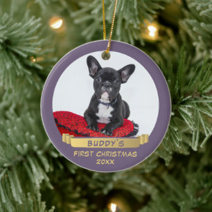 Festivals 1. Weihnachtsband Welpe Foto Keramik Ornament