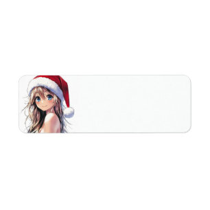 Festivals Anime Girl-Weihnachtsmannmütze mit hellb