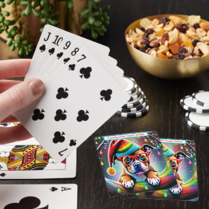 Festivals auf einer Regenbogenmonogramm Go Fish Ga Spielkarten