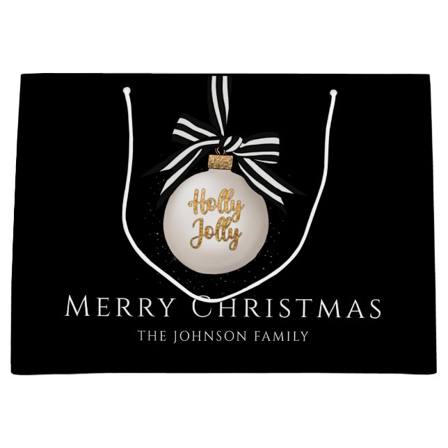 Festivals Bauble Black Christmas Große Geschenktüte (Vorderseite)