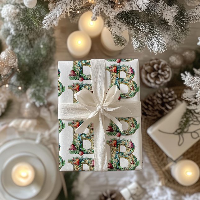 Festivals Bauble Letter B Weihnachten Geschenkpapier (Von Creator hochgeladen)