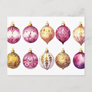 Festivals Baubles Weihnachtsgrüßkarte Postkarte