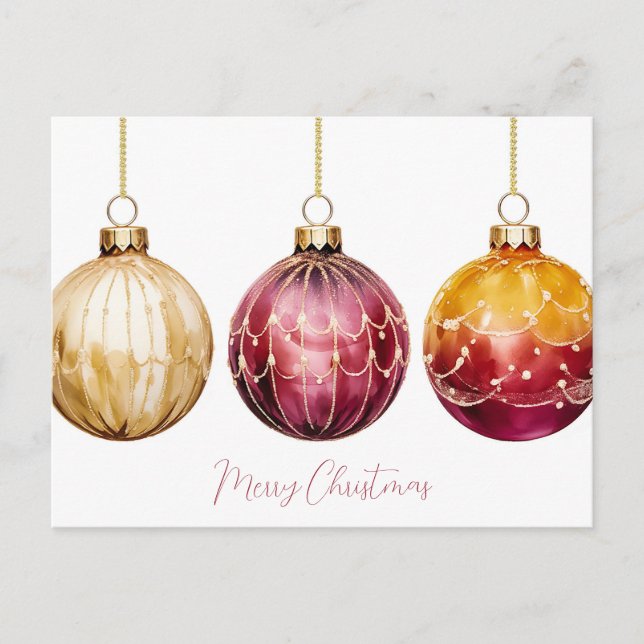 Festivals Baubles Weihnachtsgrüßkarte Postkarte (Vorderseite)