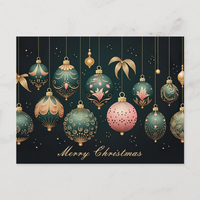 Festivals Baubles Weihnachtsgrüßkarte Postkarte (Vorderseite)