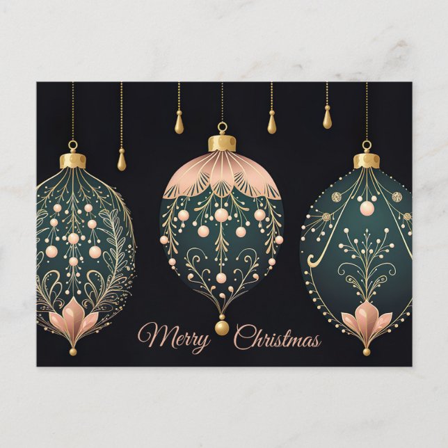 Festivals Baubles Weihnachtsgrüßkarte Postkarte (Vorderseite)