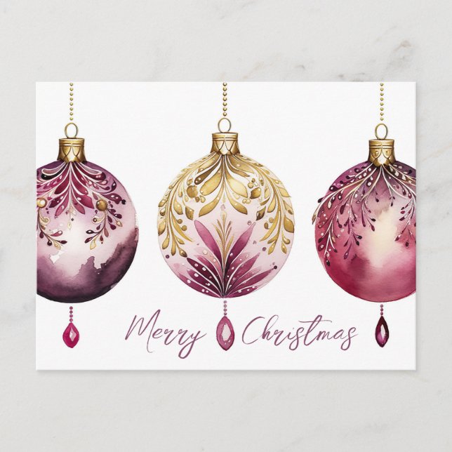 Festivals Baubles Weihnachtsgrüßkarte Postkarte (Vorderseite)