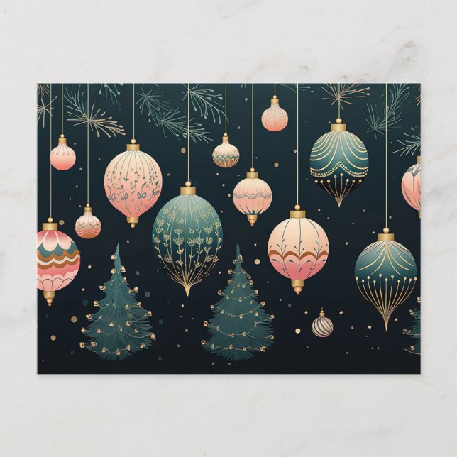 Festivals Baubles Weihnachtsgrüßkarte Postkarte (Vorderseite)