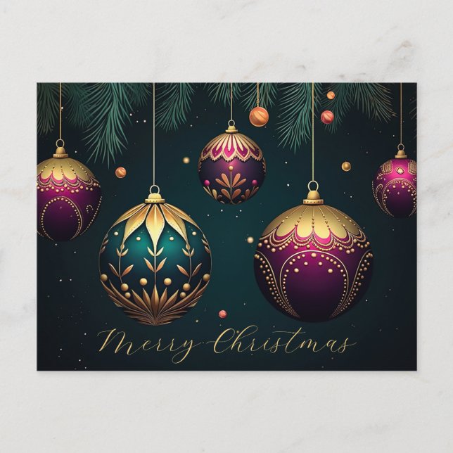 Festivals Baubles Weihnachtsgrüßkarte Postkarte (Vorderseite)