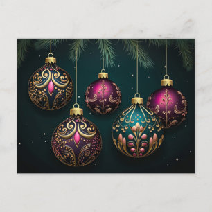 Festivals Baubles Weihnachtsgrüßkarte Postkarte