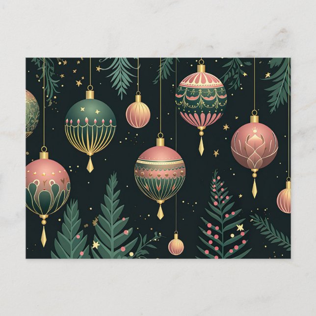 Festivals Baubles Weihnachtsgrüßkarte Postkarte (Vorderseite)