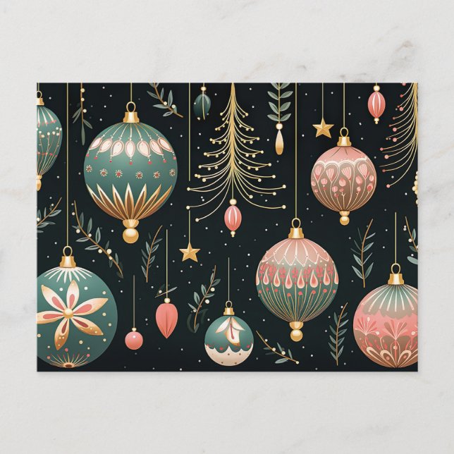 Festivals Baubles Weihnachtsgrüßkarte Postkarte (Vorderseite)