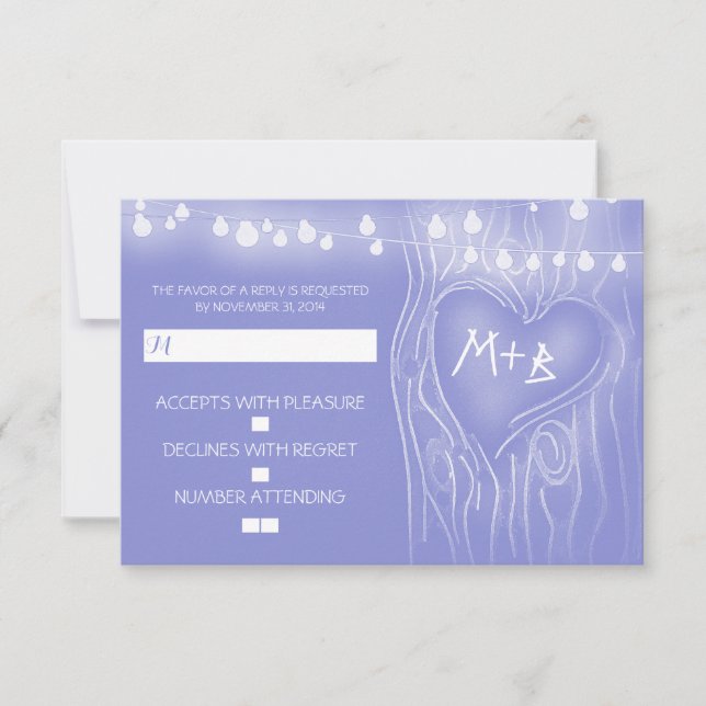 Festivals Baum elegante Hochzeitskarte RSVP (Vorderseite)