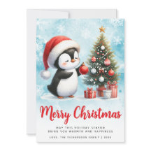 Festivals Blau und Roter Pinguin Frohe Weihnachten