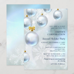 Festivals Blue Christmas Corporate Holiday Party i Einladung