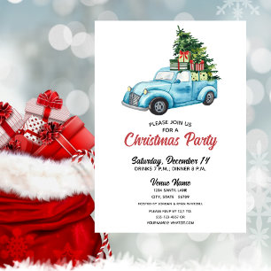 Festivals Blue Truck Casua Weihnachten Party Einladung