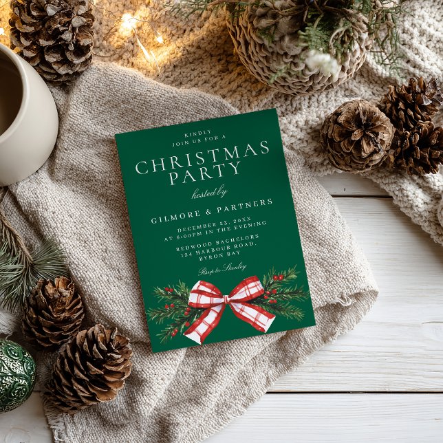Festivals Bow Green Corporate Weihnachten Party Einladung (Von Creator hochgeladen)