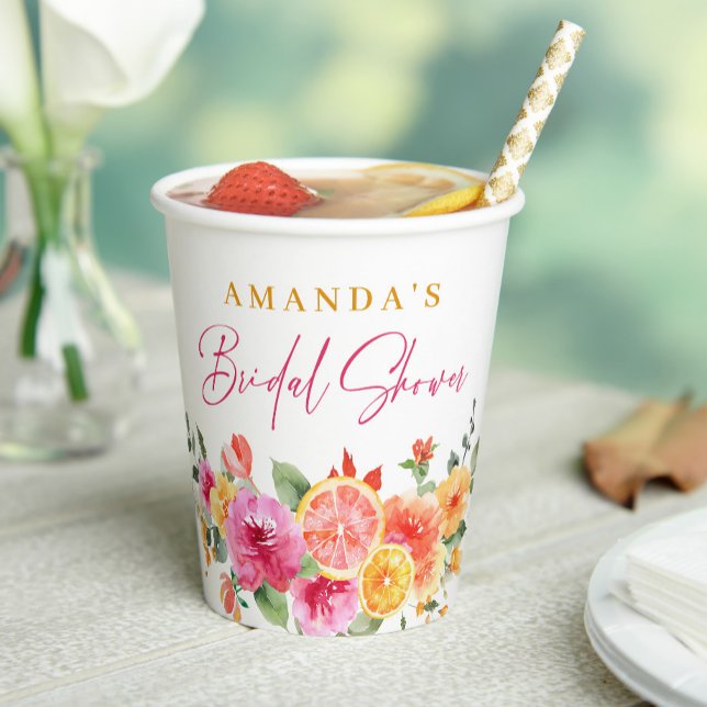 Festivals Bright Blume Slice Citrus Brautparty Pappbecher (Von Creator hochgeladen)