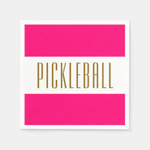 Festivals Bright Pink White Stripes PICKLEBALL Tex Serviette