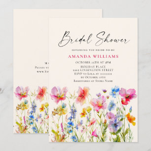 Festivals Bright Watercolor Blume Brautparty Einladung