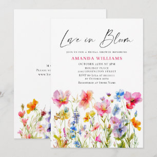 Festivals Bright Watercolor Blume Brautparty Einladung